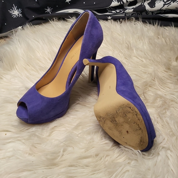 Blue Velour Le Chsteau high heels - Picture 2 of 3